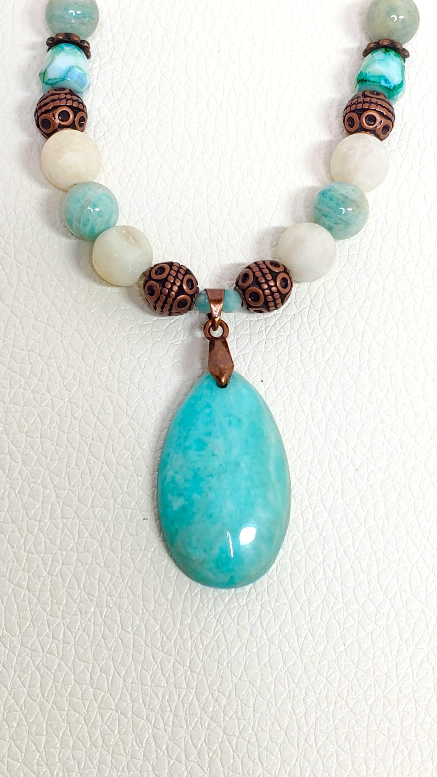 Amazonite and Crystal Necklace