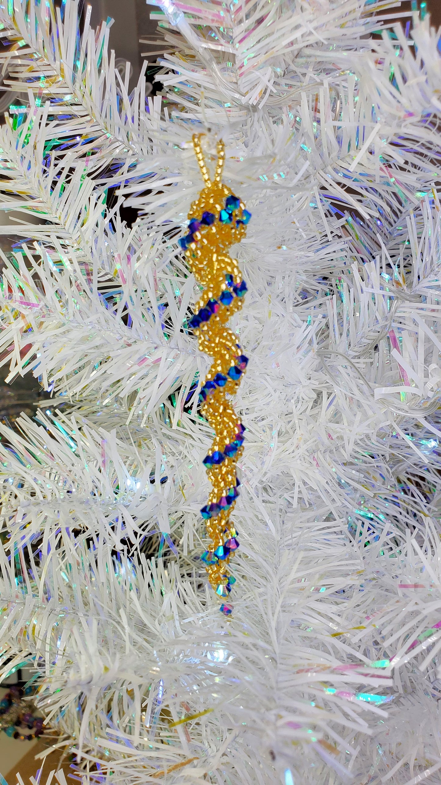 Christmas Tree, Crystal Icicle Ornament, Christmas Crystal Icicle, Tree Beaded Ornaments, Spiral Tree Ornament