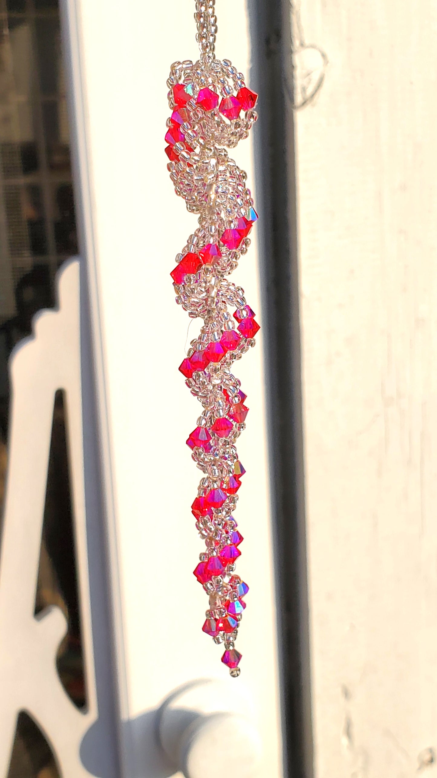 Christmas Tree, Crystal Icicle Ornament, Christmas Crystal Icicle, Tree Beaded Ornaments, Spiral Tree Ornament