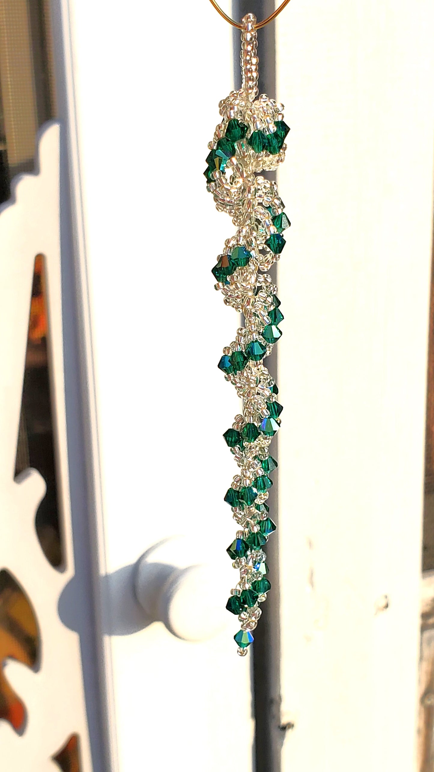 Christmas Tree, Crystal Icicle Ornament, Christmas Crystal Icicle, Tree Beaded Ornaments, Spiral Tree Ornament