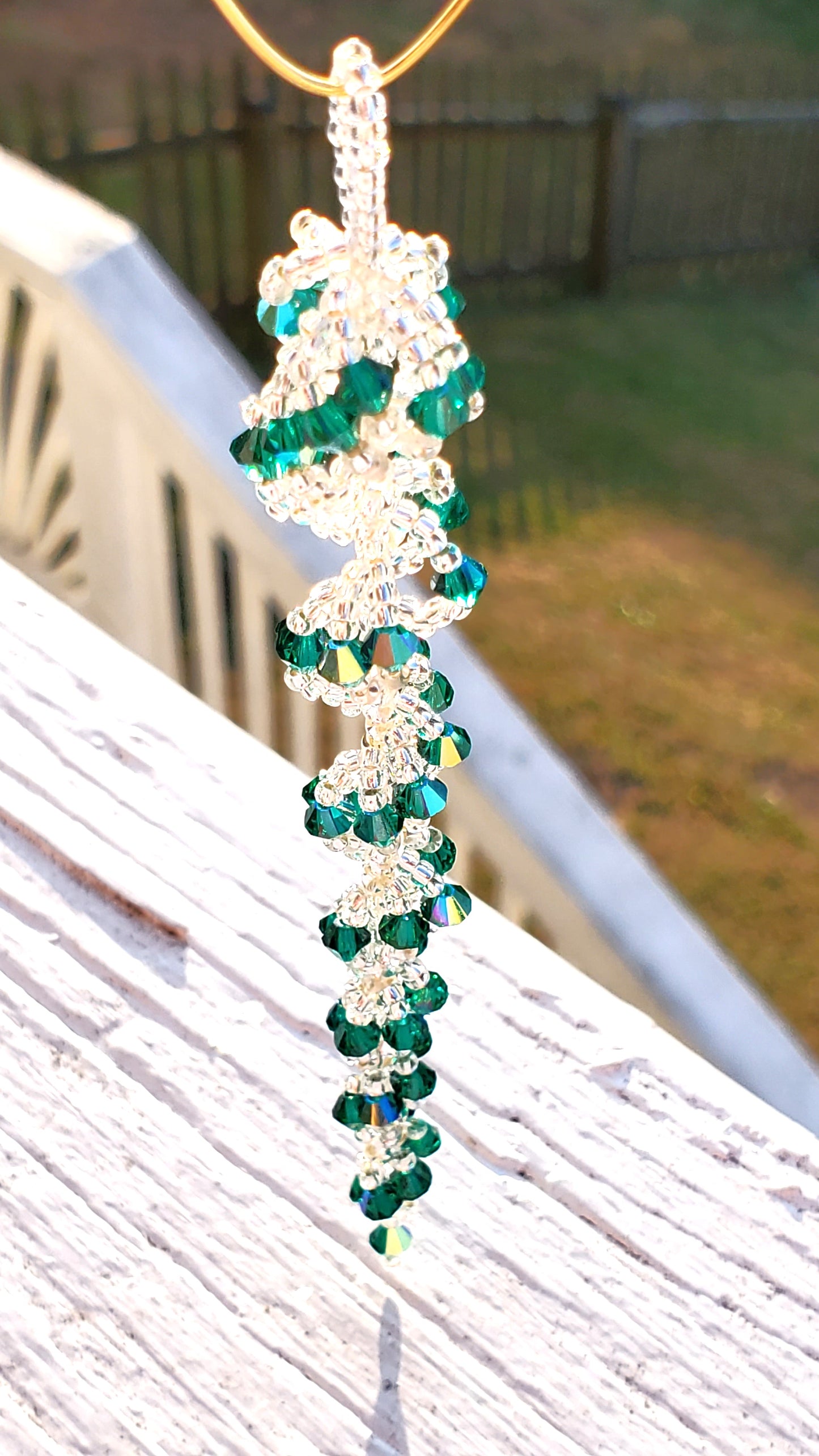 Christmas Tree, Crystal Icicle Ornament, Christmas Crystal Icicle, Tree Beaded Ornaments, Spiral Tree Ornament