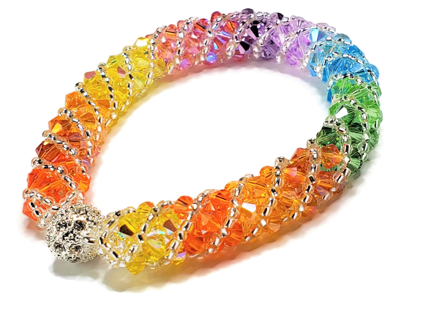 Rainbow Bracelet; Crystal Bracelet; Glass Bracelet; Beaded Bracelet