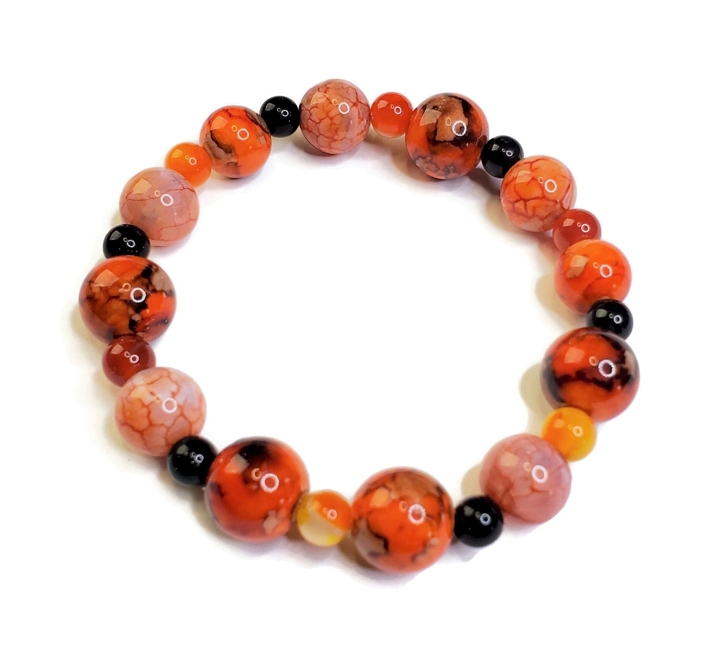 Halloween Orange and Black Stretch Bracelet