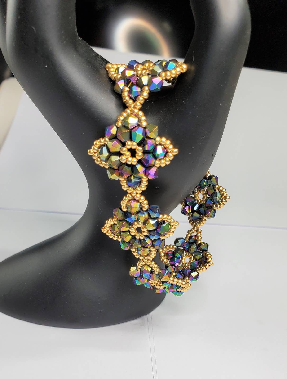 Multi Color Flower Crystal Beaded Bracelet