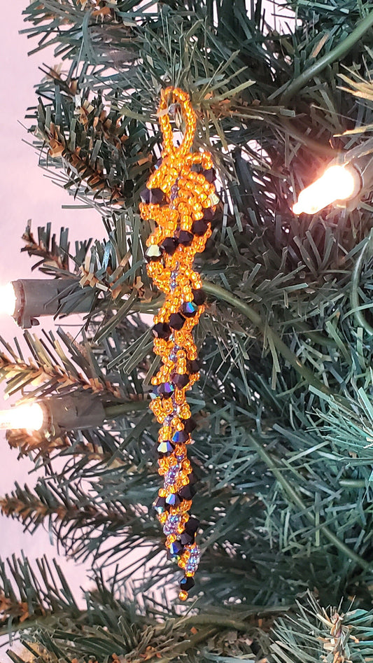 Halloween Crystal Spiral Icicle Tree Ornament Crystal Beaded Ornament Fall Decor