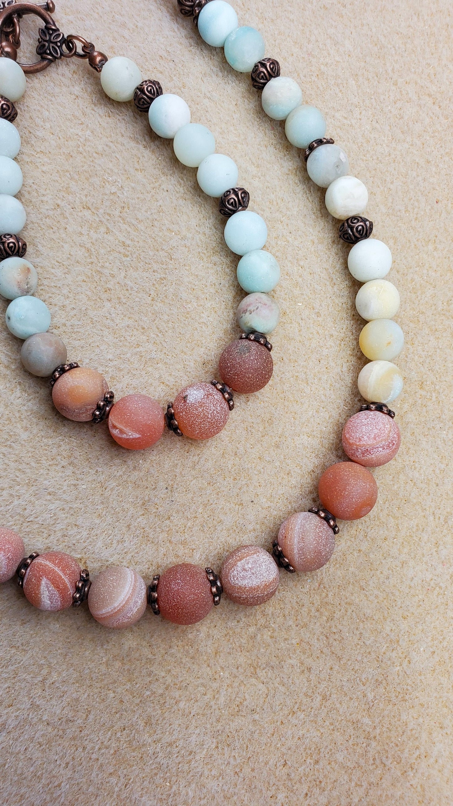 Amazonite and Agate Ombre  Necklace Set