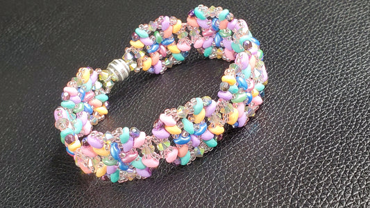 Pastel Colors Beaded Bracelet Handmade Spring Bracelet