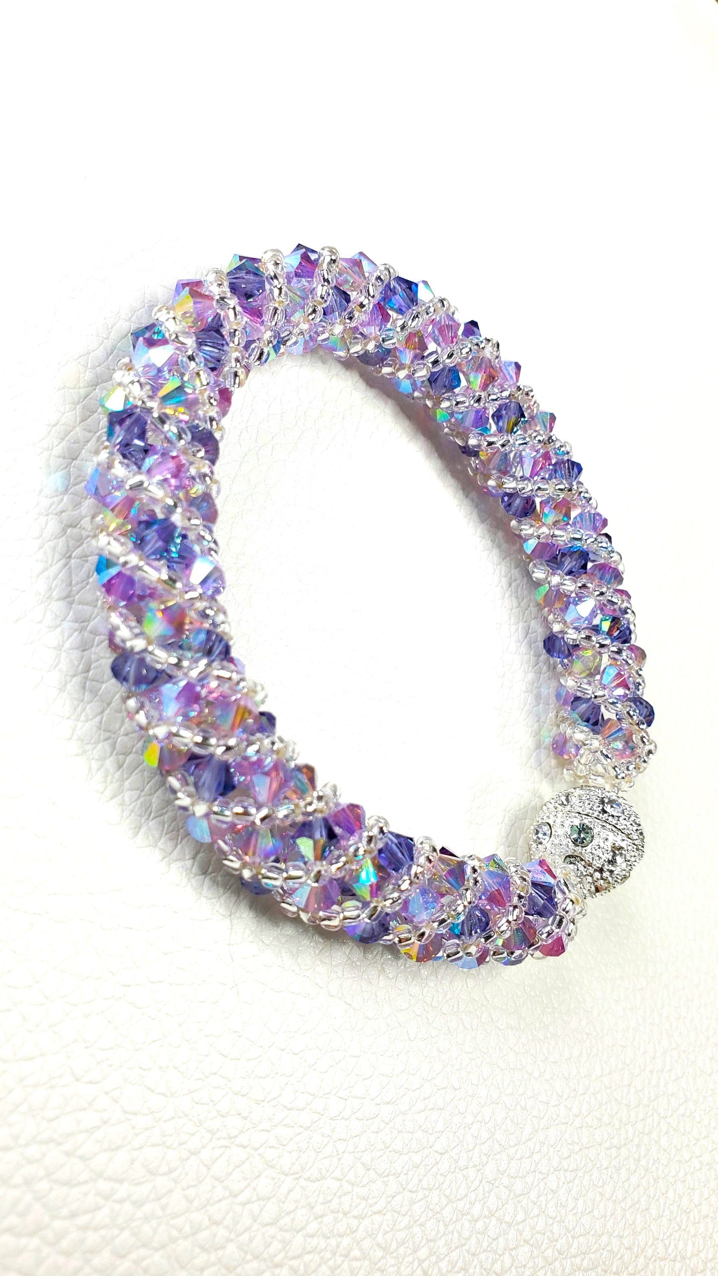 Shades of Purple Preciosa Crystal Bracelet Beaded Bracelet