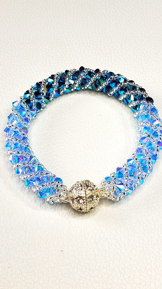 Shades of Blue Preciosa Crystal Bracelet Beaded Bracelet