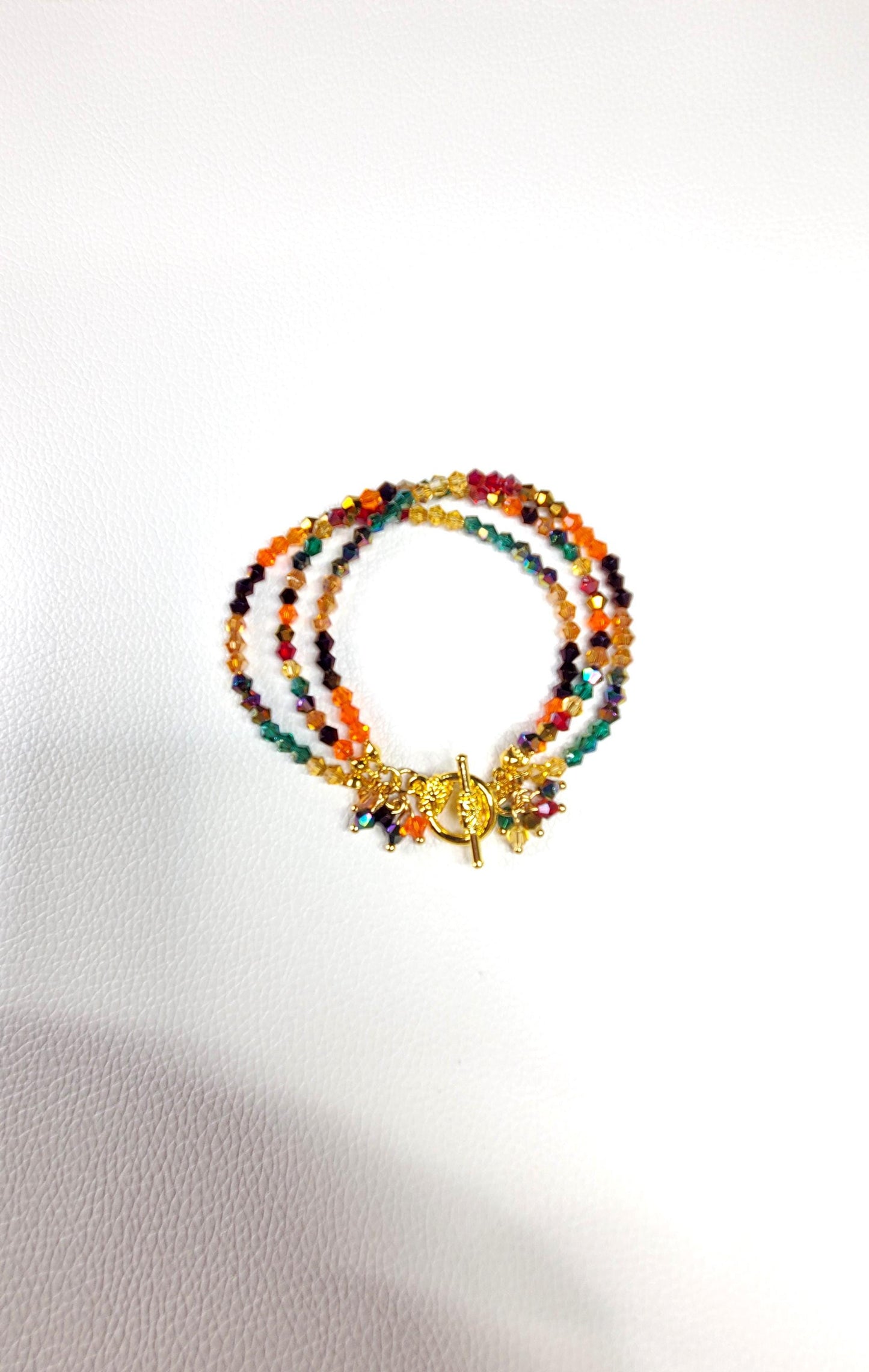 Multi Color Fall Toggle BraceletMulti Strand Crystal Bracelet Bracelet Beaded Bracelet