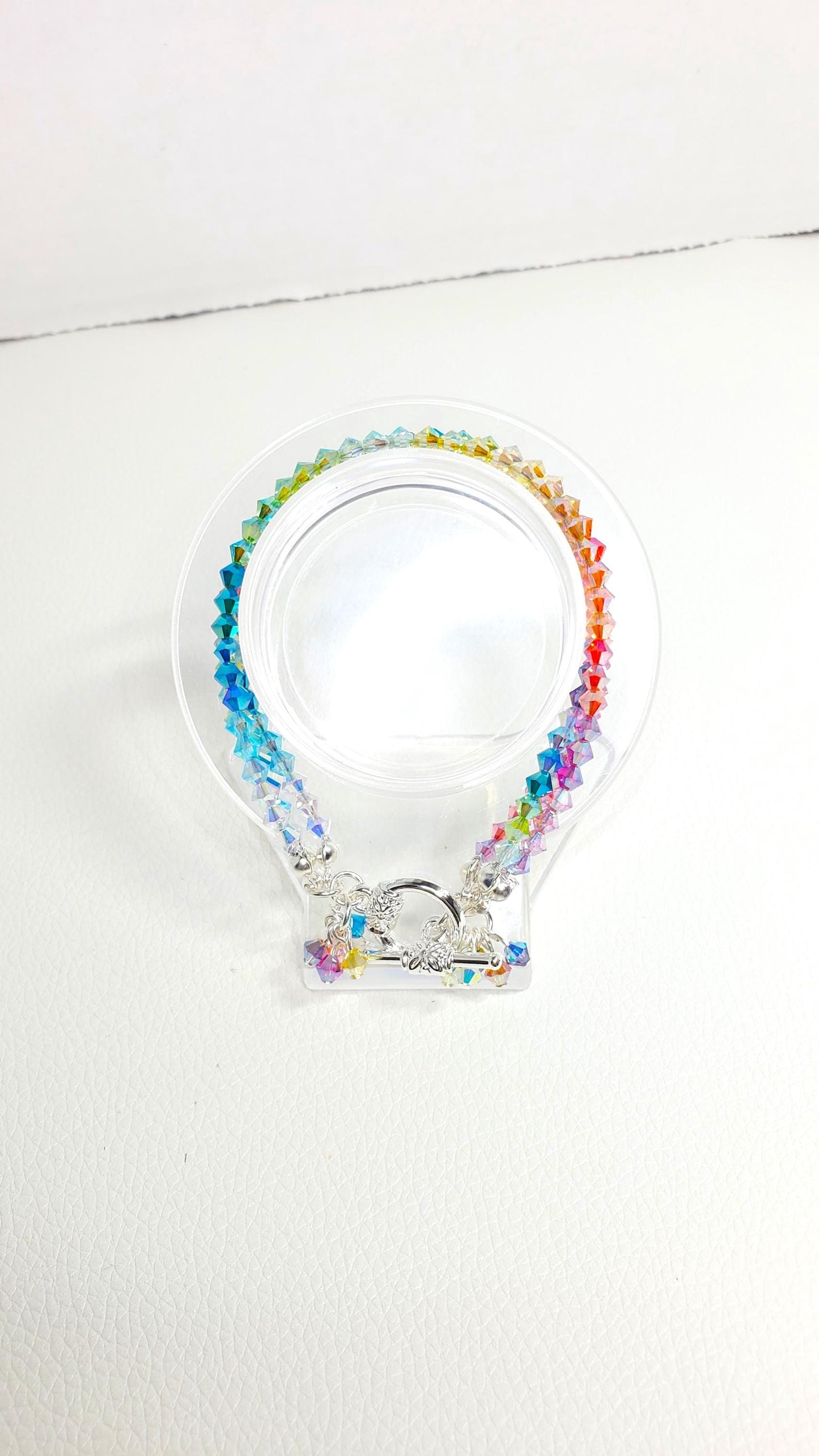 Rainbow Bracelet Multi Color Multi Strand Crystal Bracelet Bracelet Beaded Bracelet