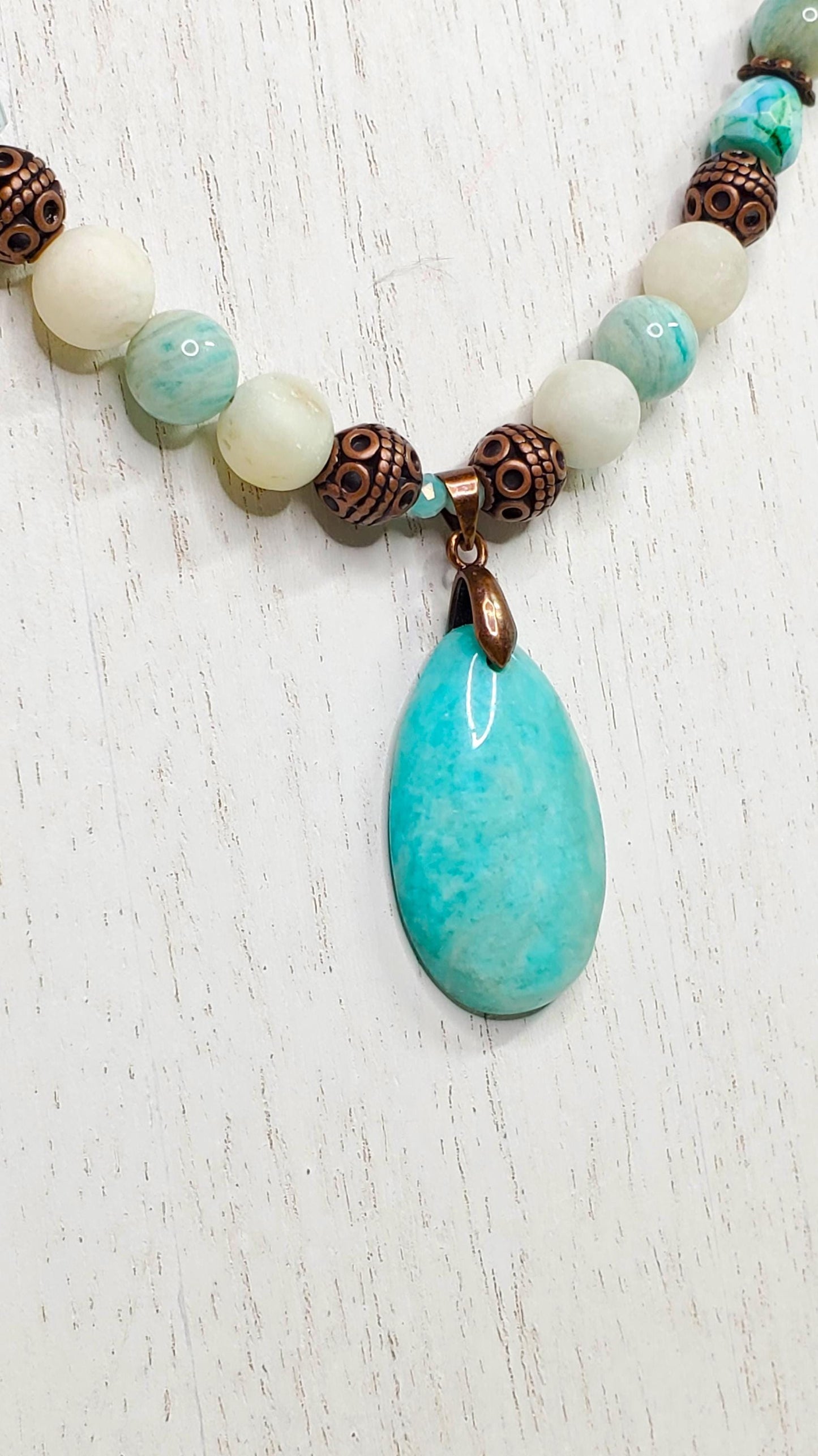 Amazonite and Crystal Necklace