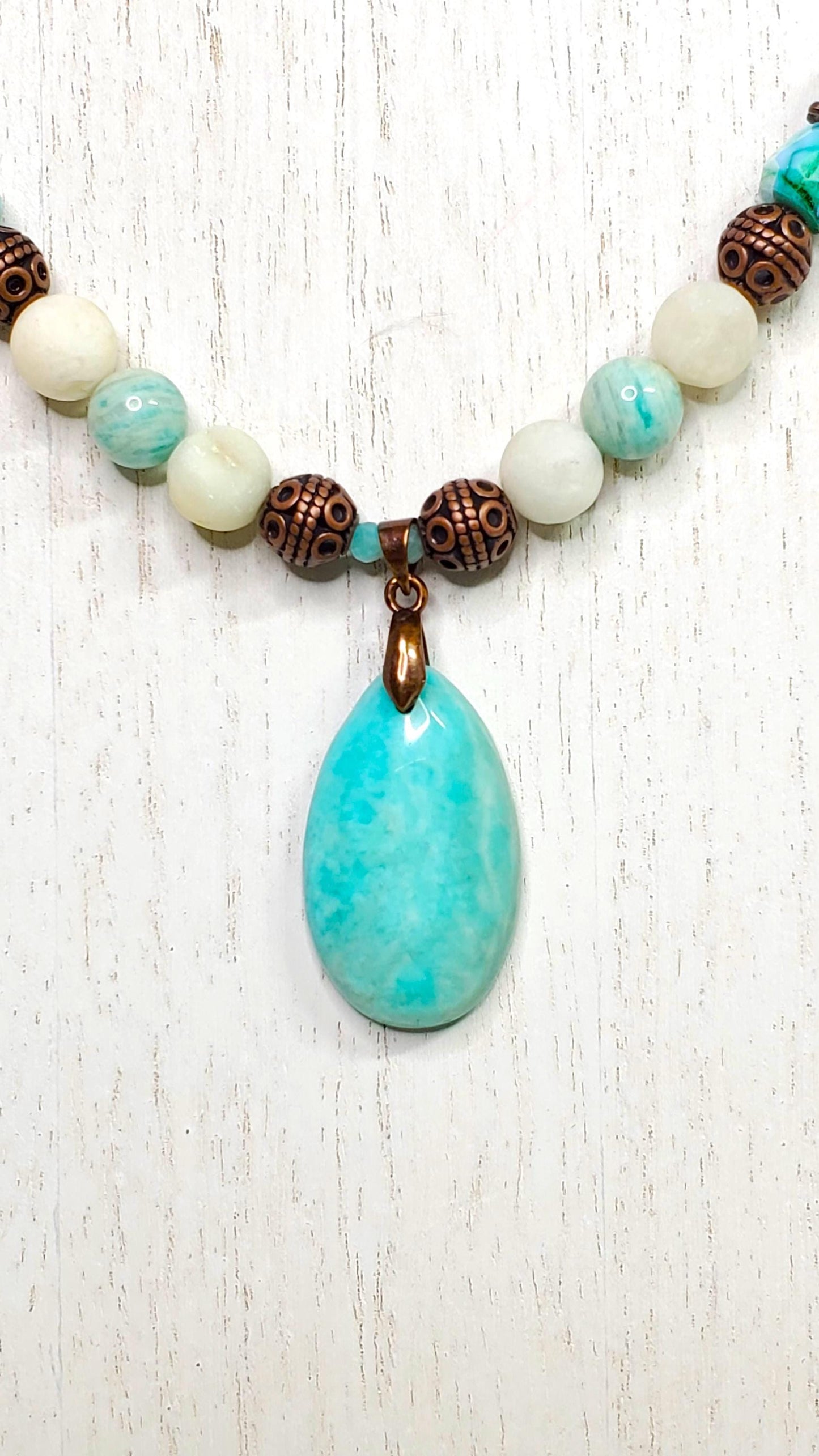 Amazonite and Crystal Necklace