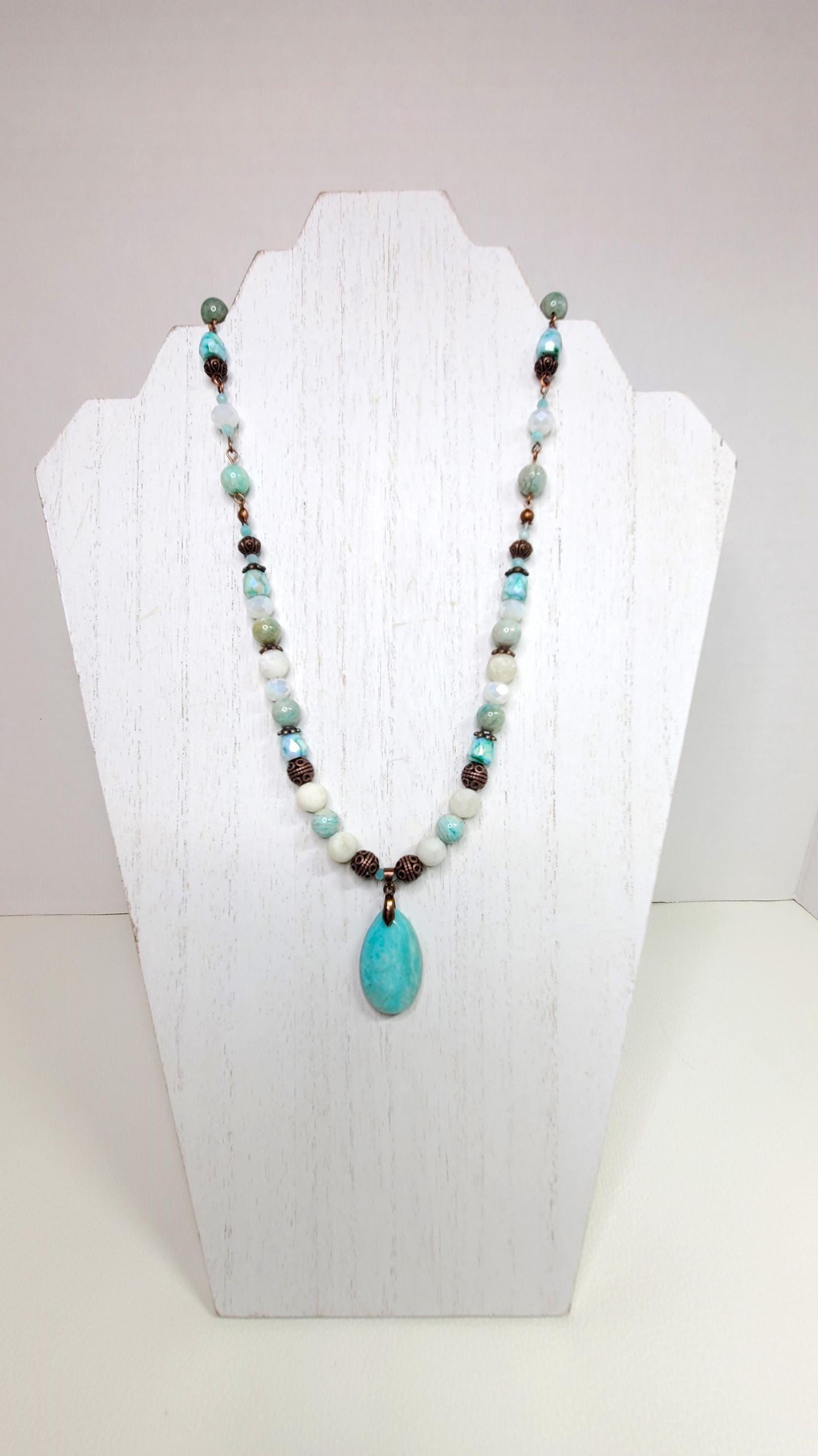 Amazonite and Crystal Necklace