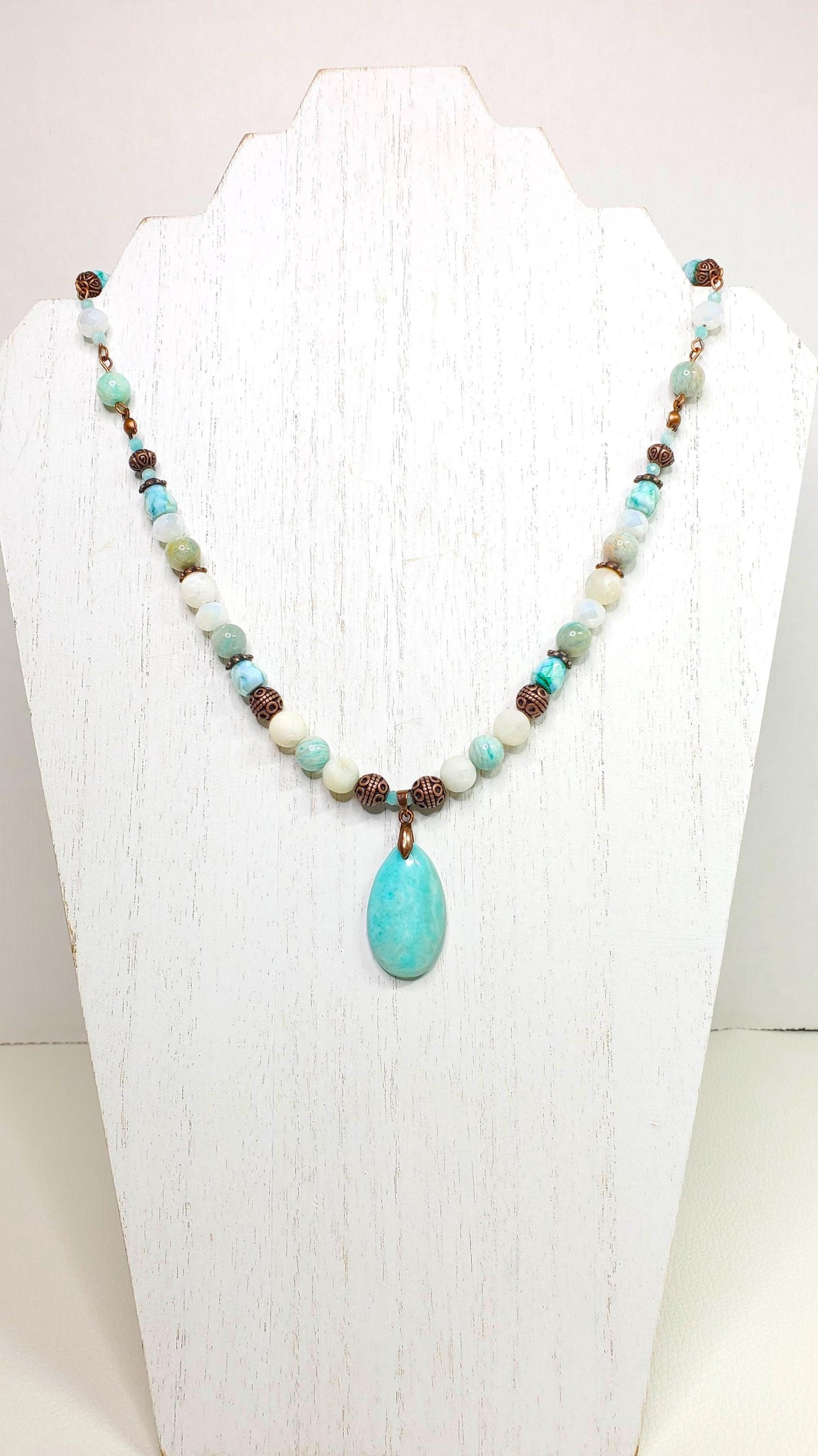 Amazonite and Crystal Necklace